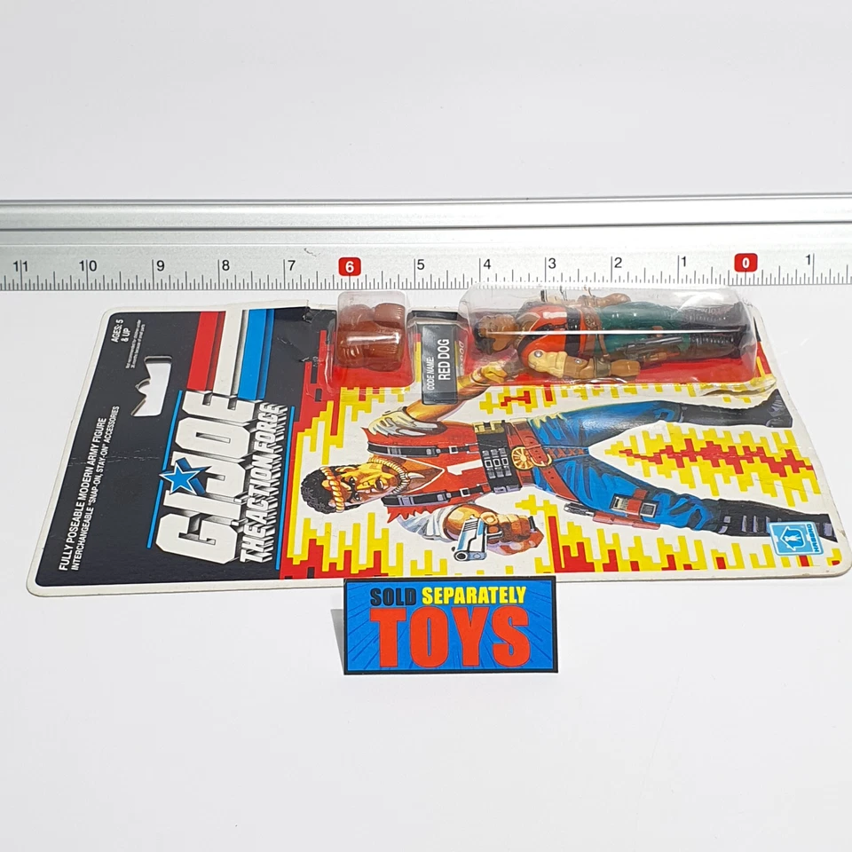 Cartão GI Joe RED DOG Euro UK Action Force Renegades bolhas abertas internacionais - Imagem 2 de 4