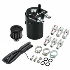 Universal Aluminum Oil Catch Can Kit Reservoir Baffled Tank with Breather Filter