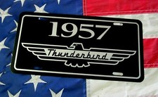 Black 1957 Ford Thunderbird License Plate Car Tag 57 Classic Baby Bird T-bird