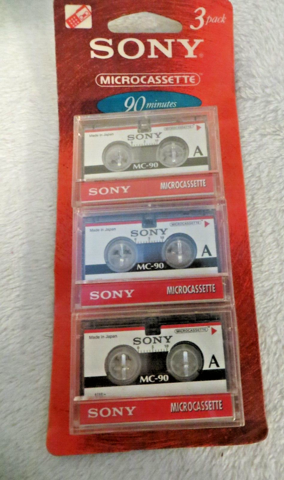 Sony MC-90 90-Minute 3-Pack Microcassettes New in Package  