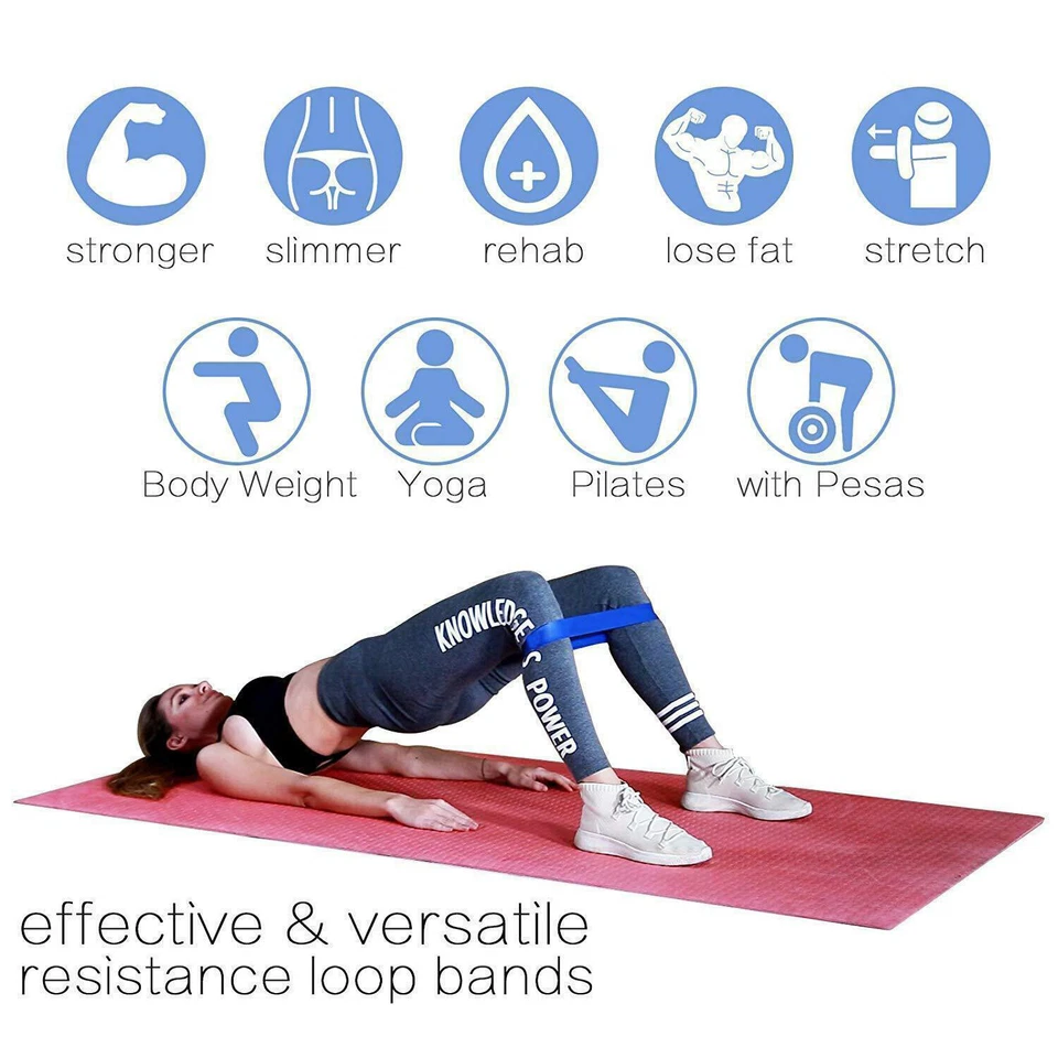 Juego de 5 bandas de bucle de resistencia fuerza fitness ejercicio yoga entrenamiento pull up Foto 3 de 4