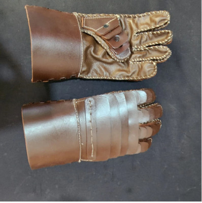 Viking Leather Combat Gauntlets   Sword Fighting Armor Gloves for LARP, HEMA