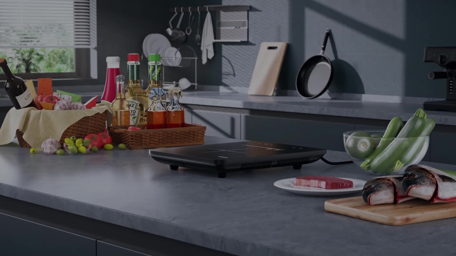 IsEasy Electric Induction Hob Portable Digital Touch Single Cooker Hot