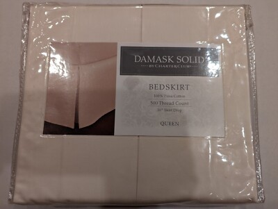 Charter Club Damask Solid Queen Bedskirt 500 Thread Count 100% Pima Cotton New
