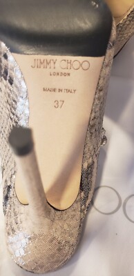 Jimmy Choo Bing Snake Print Crystal Leather Embellished