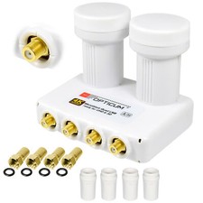 OPTICUM Premium Monoblock Doppel QUAD LNB 0,1 dB Astra + Hotbird UHD 4K LMQP-04H