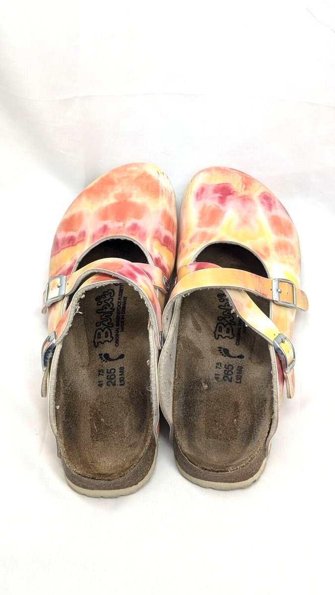 Birki's Dorian By Birkenstock Clogs pink yellow orange Size 41 M8