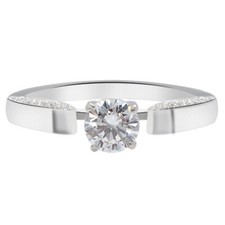 2.00Ct D/VVS1 Round Shape Solitaire With Accents Ring In Solid 14KT White Gold