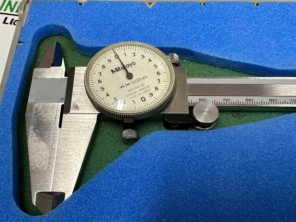 Mitutoyo 505 647 50 Dial Calipers Vernier 200mm Resolution 0.02mm