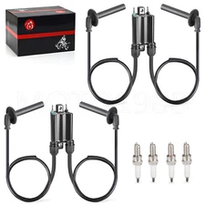 2X Ignition Coil & Spark Plug W/ Cap Wire for Honda Magna 750 VF750C 1994-2003