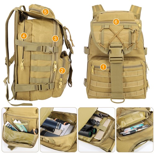 30L Outdoor Military Molle Tactical Backpack Rucksack Camping Bag Travel Hiking - Picture 6 of 36