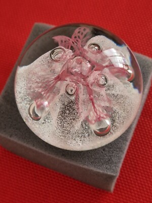 Boxed Vintage 1990's Caithness Congratulations Ruby Paper Weight Margot Thomson