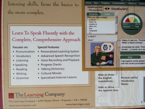 Unopened Box The Learning Company: LearnToSpeakSpanish 4CD SET Version8.0 Course - Picture 4 of 12