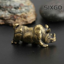Chinese Asian Antique Collectible Brass Rhinoceros Exquisite Statue Collection