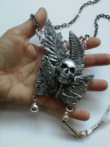 talisman pendant amulet skull butterfly moth leaf jewelry the last of us tattoo - Picture 2 of 24