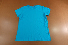 Gildan Heavy Cotton Womens Size Large Blue Short Sleeve Crew Neck T-Shirt New