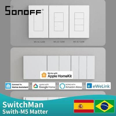 SONOFF M5 Switchman Matter WIFI Smart Wall Switch 80/86/120 mm Voice Control