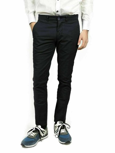 Pantalone Elegante Uomo Harmont \u0026 Blaine W03339 Slim FIt Blu Scuro Estivo |  eBay