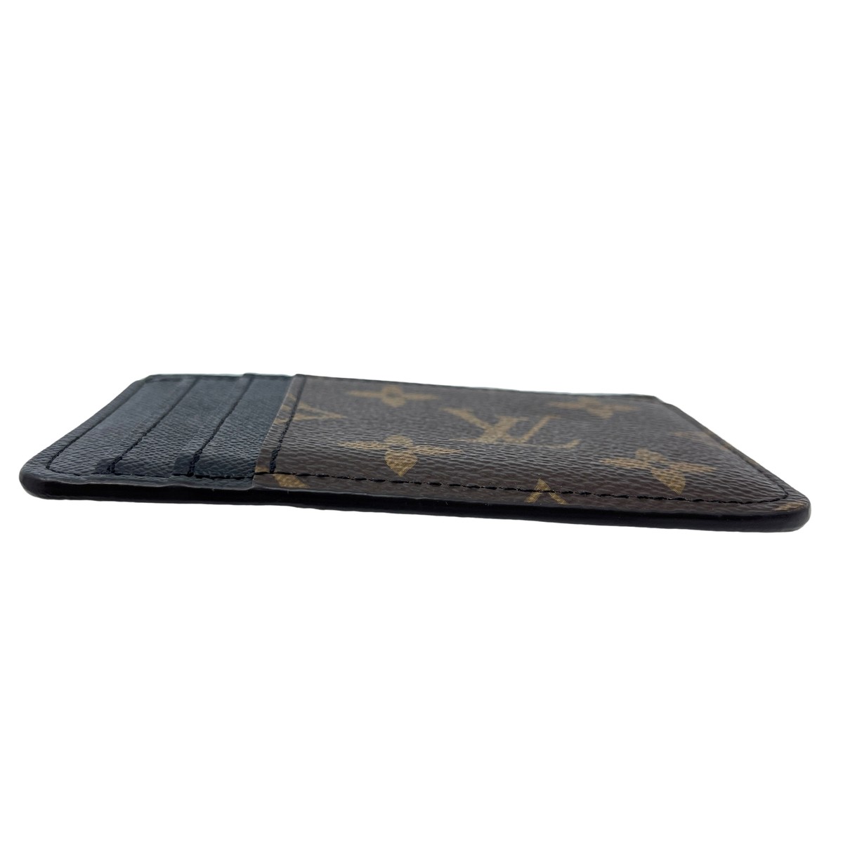 【Louis Vuitton】 Card Holder Monogram and Monogram Reversed Auth LOUIS VUITTON Reverse Porte Cartes LV side up Card