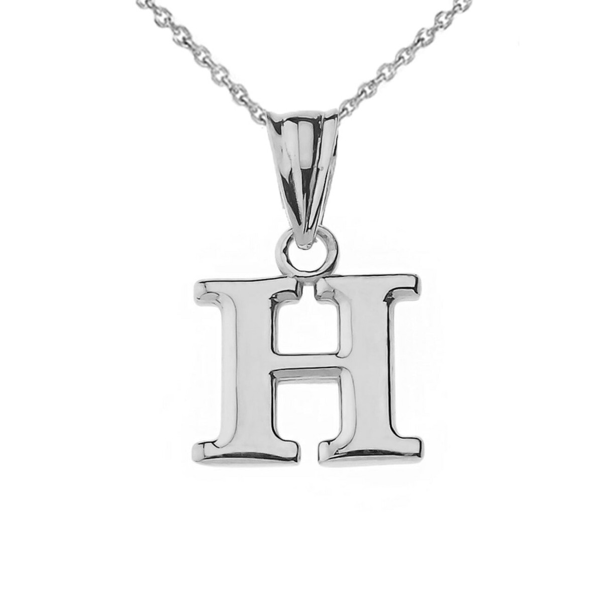 ☆Hei☆ hei initial combi necklace HE19FNSG306XXFR 925 Sterling Silver Mini Small Initial Letter H Pendant
