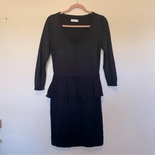 Calvin Klein Black Peplum Sweater Dress