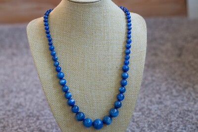 20'' AAAA Graduated Kashmir Blue Kyanite Rhodium Plated Sterling Silver Necklace