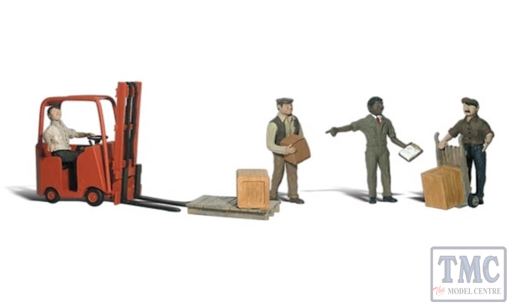A2744 Woodland Scenics Painted Figures O Workers with Forklift