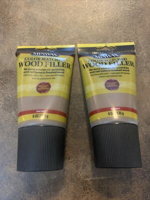 2 Pack - Minwax 448530000 Color-Matched Filler Wood Putty - Walnut