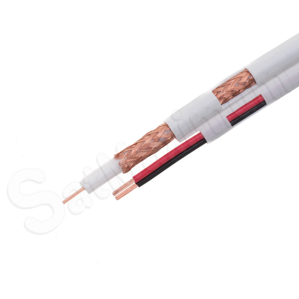 Cable coaxial RG59 siamés 20 AWG + 18/2 cable de alimentación a granel para cámara de seguridad CCTV Foto 3 de 4