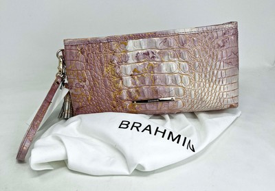 BRAHMIN STUNNING KAYLA LILAC MELBOURNE CLUTCH WRISTLET WALLET NEW WITH TAG*WOW!!
