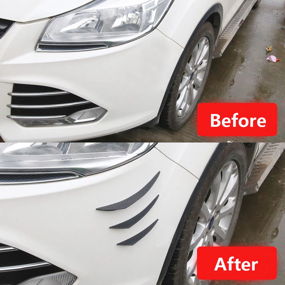 6 PIEZAS Difusor Labio Divisor Aleta Parachoques Delantero de Fibra de Carbono Coche Accesorios Foto 3 de 4