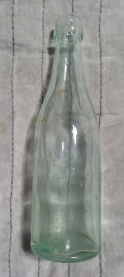 Vintage Translucent Aqua Pluto  Physic Mineral Water Laxative Bottle