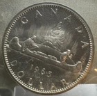 Canada 1965 $1 Silver Uncirculated coin in mint cellophane - World Silver Coin