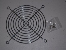 Chrome Metal Finger Protection Fan Grill Fan Guard 115 x 115mm with screws