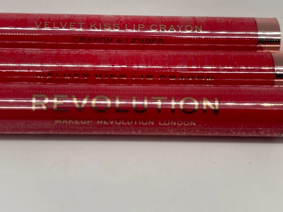 LOT OF 3 Makeup Revolution Velvet Kiss Lip Crayon Decadence .04 Oz New Sealed - Image 4 of 4