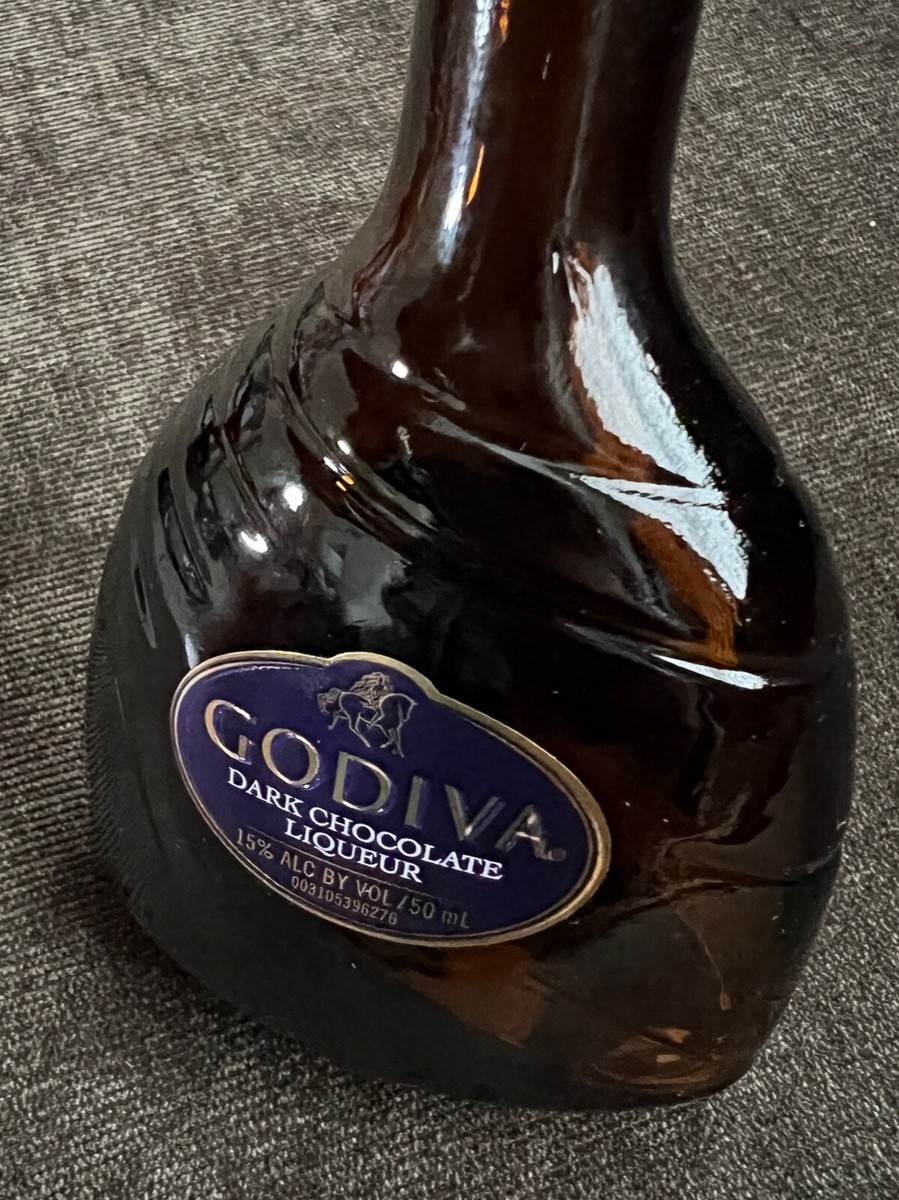 Mini GODIVA Dark Chocolate Liqueur Glass Liquor Bottle EMPTY 50ml