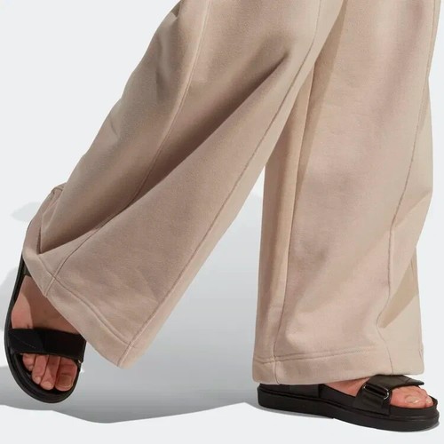 adidas Originals Womens Premium Essentials Pintuck Wide Leg Joggers - Brown - Picture 3 of 5