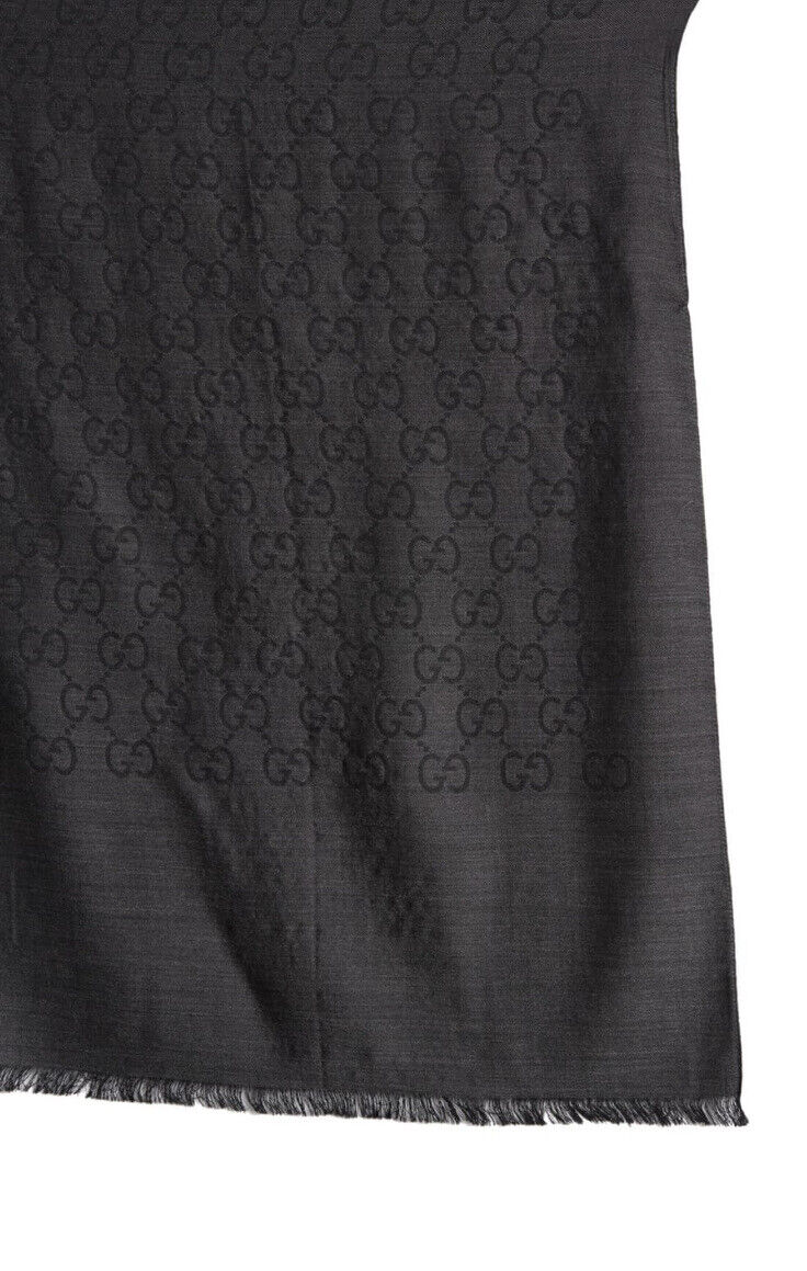 New Auth Gucci Women Monogram GG Supreme Jacquard Wool Scarf New Auth Gucci Women Monogram GG Supreme Jacquard Wool Scarf