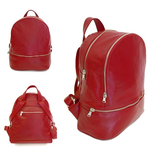 Zaino Donna Vera Pelle Rosso Borsa Zainetto Scuola Viaggio Casual VIETRI  LEATHER | eBay
