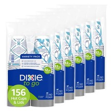 Dixie To Go Paper Coffee Cups With Lids, 12 12 Ounces 156 Count , Multicolor