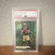 Panini Donruss Elite Spencer Rattler RC Green Disco #155 PSA 10 Saints