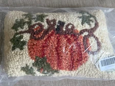 New Sundance Living Chandler Four Corners Handhooked Wool Pumpkin Autumn Pillow