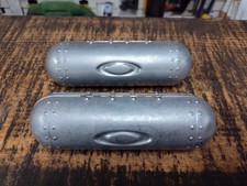 2X Vintage 1995 Oakley Sunglass Case   Metal Aluminum Riveted Vault Trunk Clams