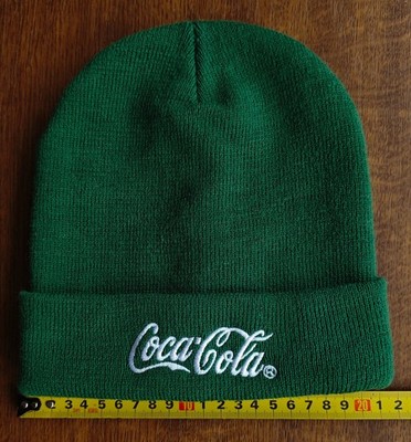 Coca-Cola Embroidered Logo Green Vintage Beanie Hat OSFA One size fits all