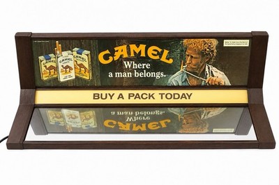 Vintage Camel Cigarettes Lighted Counter Display Sign Buy A Pack