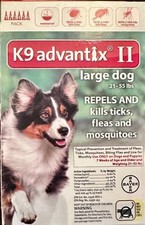 K9 Advantix II Dogs 21-55 lb  6 dose  Kills Fleas, Ticks, Mosquito