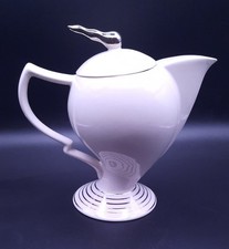 COSMIC DESIGN WORKS rare Space Age look white cream/platinum Coffeepot