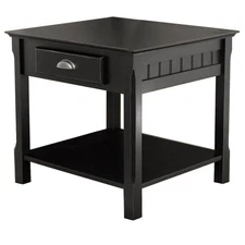 WINSOME WOOD End Table 21.97" H X 22.4" W, Square Wood Frame Material In Black