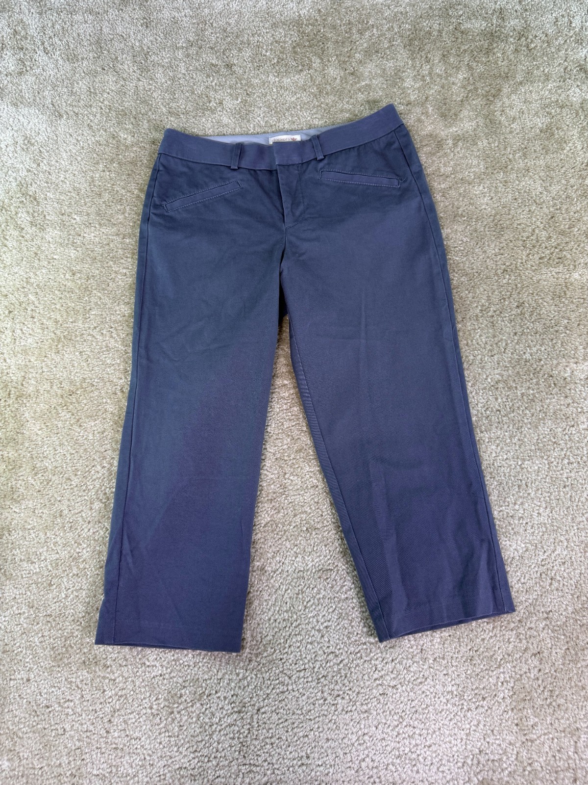 Dockers Women’s Khaki Chino Flat Front Mid Rise Capri Pants Gray Size 4 D895