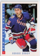 1993-94 Score #313 Sergei Zubov New York Rangers